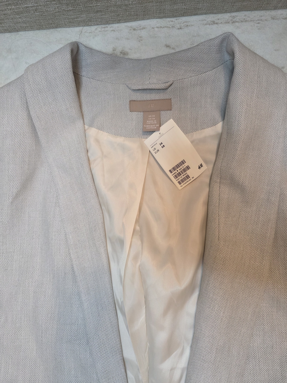 H&M Light Gray Blazer with White Lining